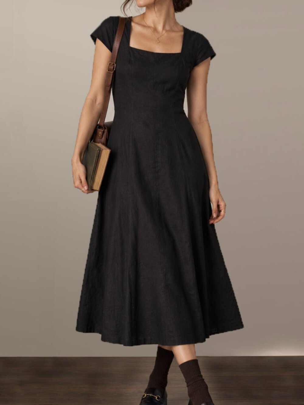 Gap Linen Blend Midi Dress
